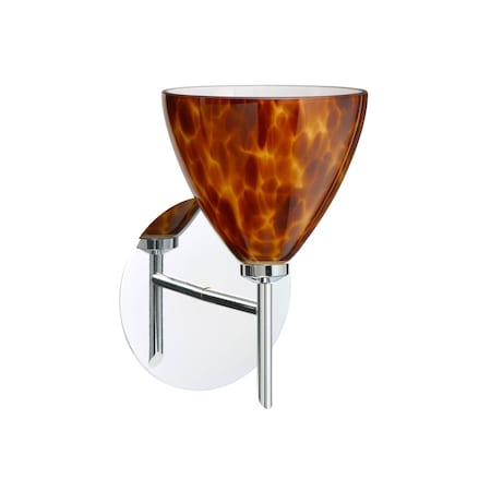 Besa Lighting Mia Mini Sconce, Amber Cloud, Chrome Finish, 1x40W Halogen 1SW-177918-CR
